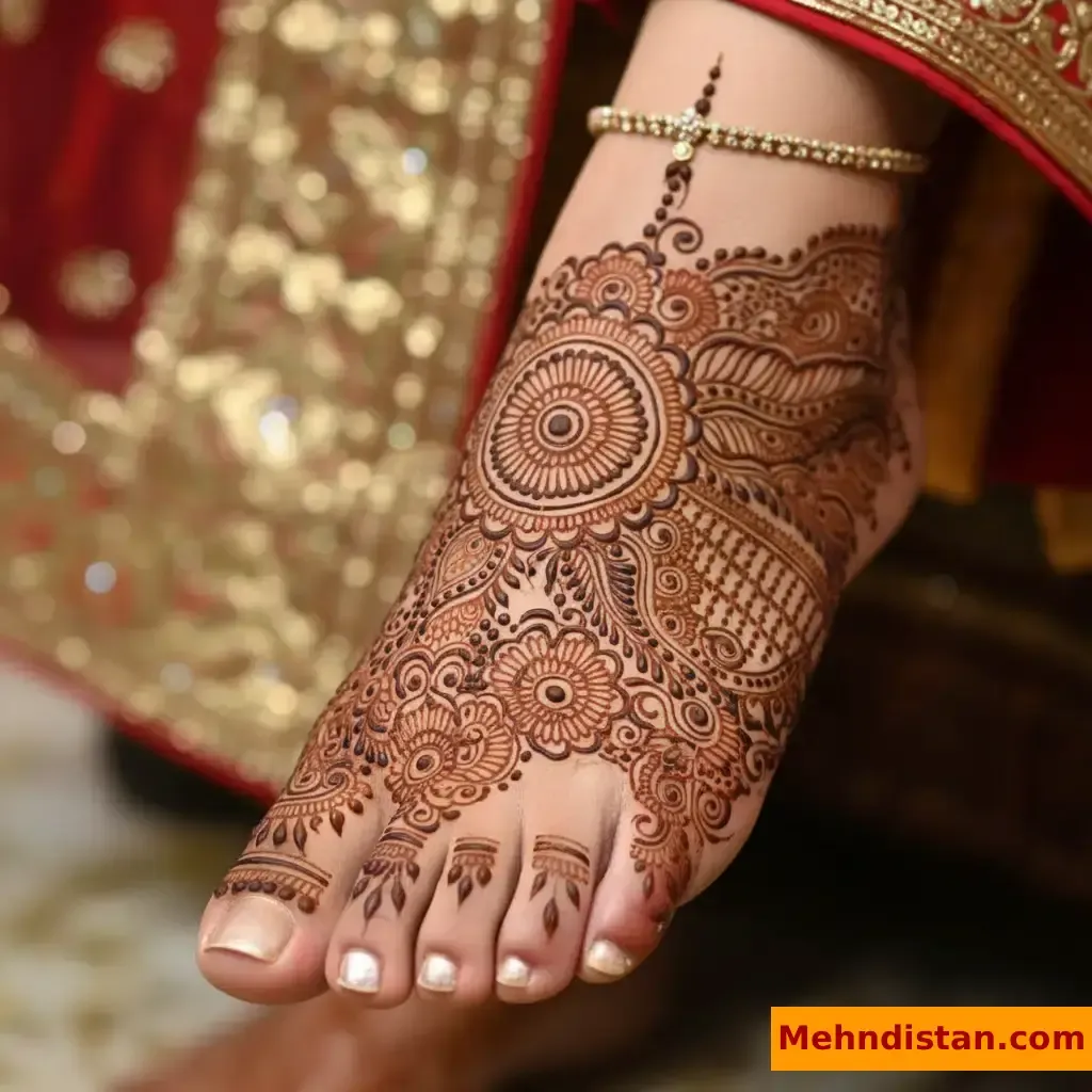 Stylish Foot Mehndi Design idea