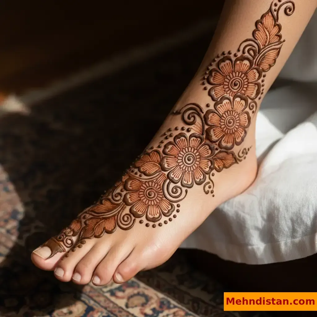 Stylish Foot Mehndi Design idea