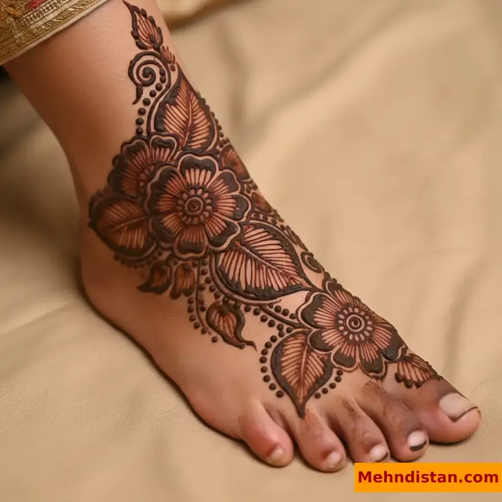 Stylish Foot Mehndi Design idea