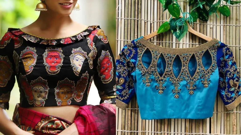Boat Neck Blouse Design