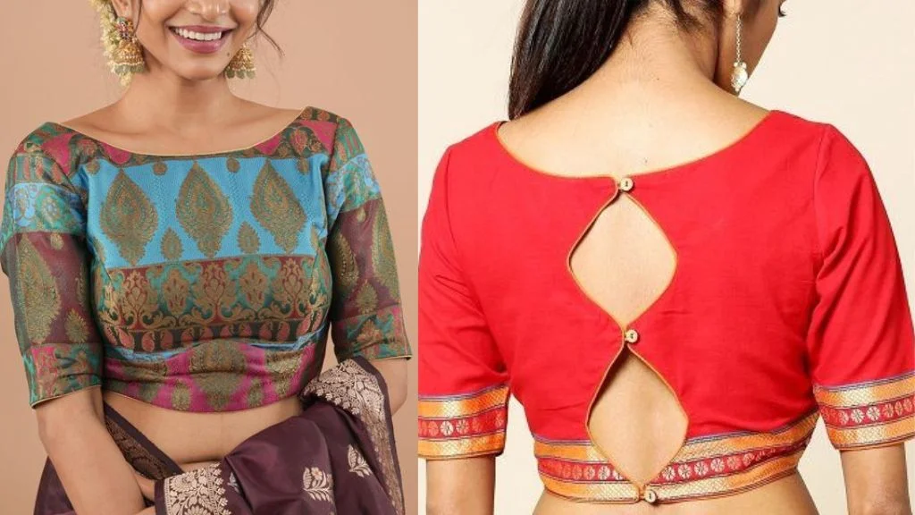 Boat Neck Blouse Design