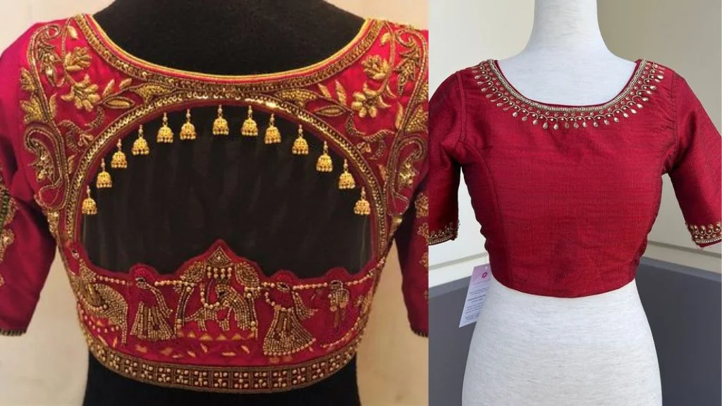 Boat Neck Blouse Design