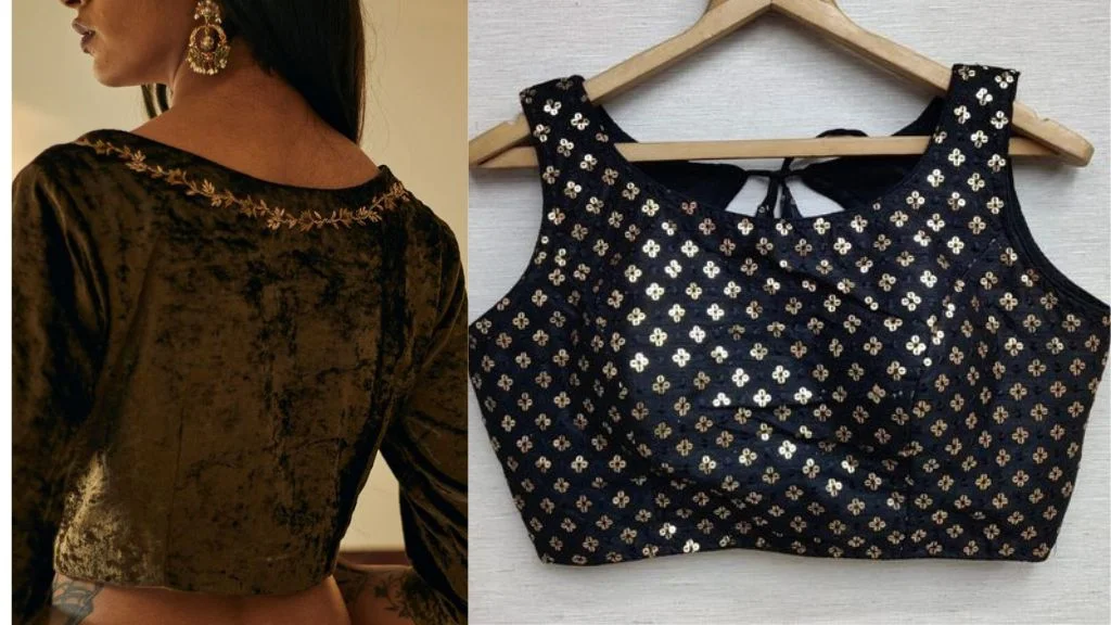 Boat Neck Blouse Design