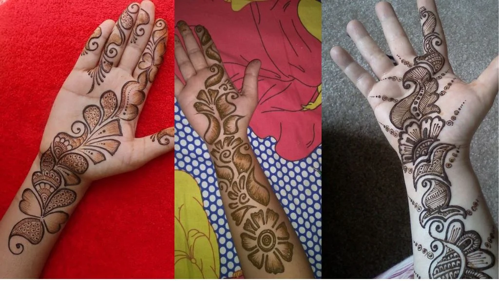 Front Hand Simple Mehndi Design: