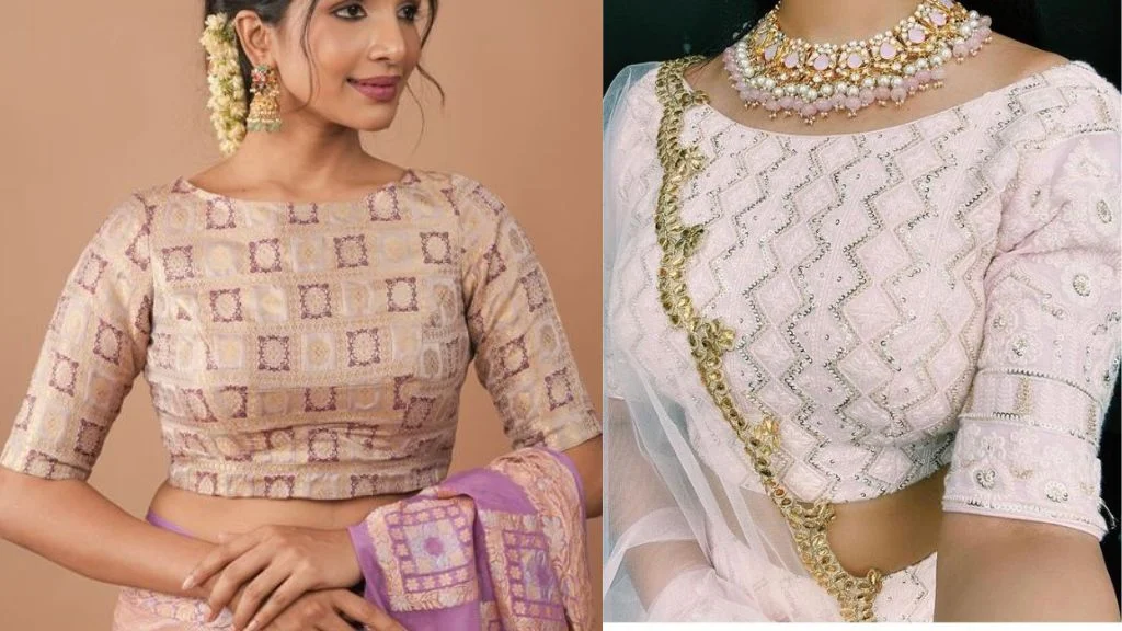 Boat Neck Blouse Design