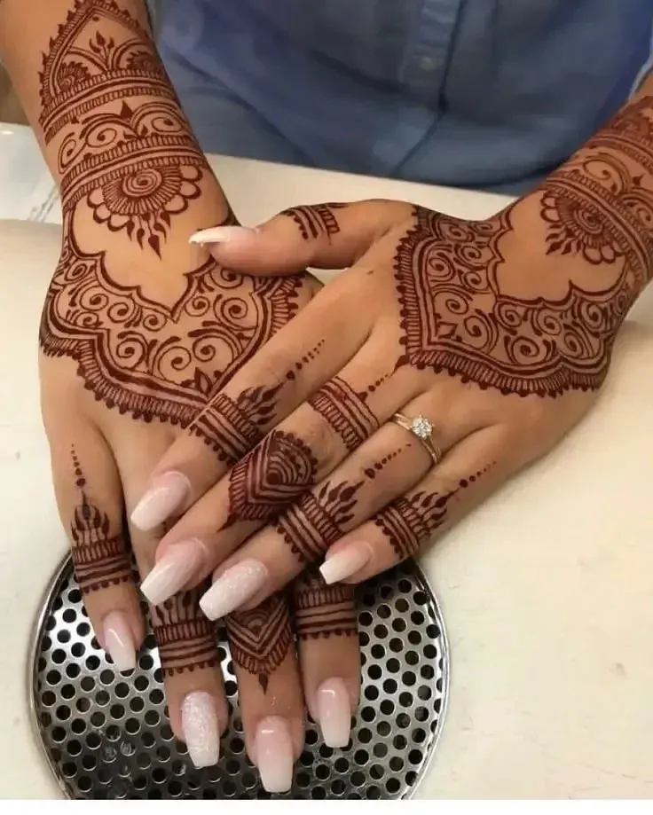 Back Hand Bharwa Mehndi Design idea