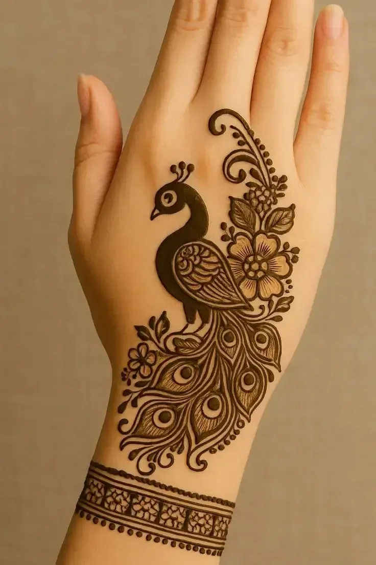 Back Hand Bharwa Mehndi Design idea