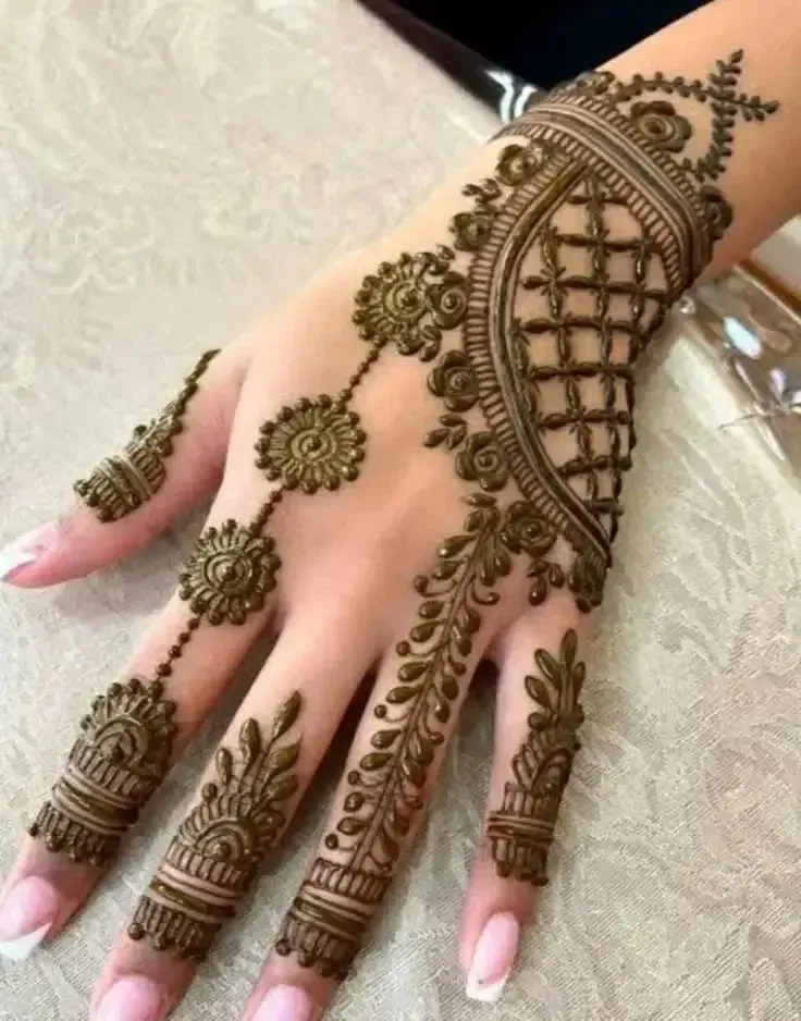 Back Hand Bharwa Mehndi Design idea