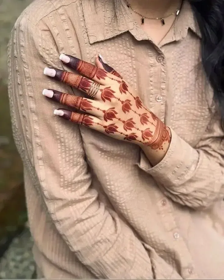 Back Hand Bharwa Mehndi Design idea