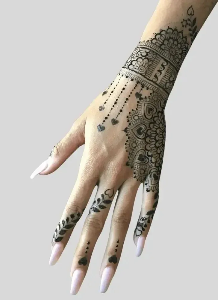 Back Hand Bharwa Mehndi Design idea