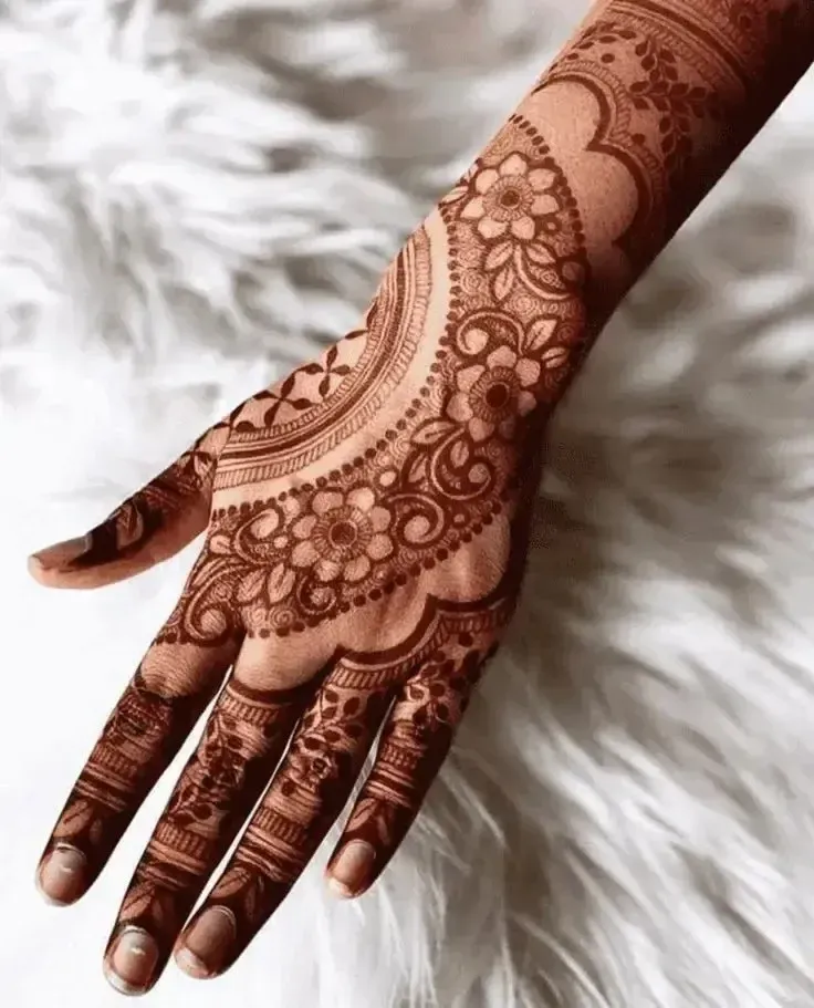 Back Hand Bharwa Mehndi Design idea