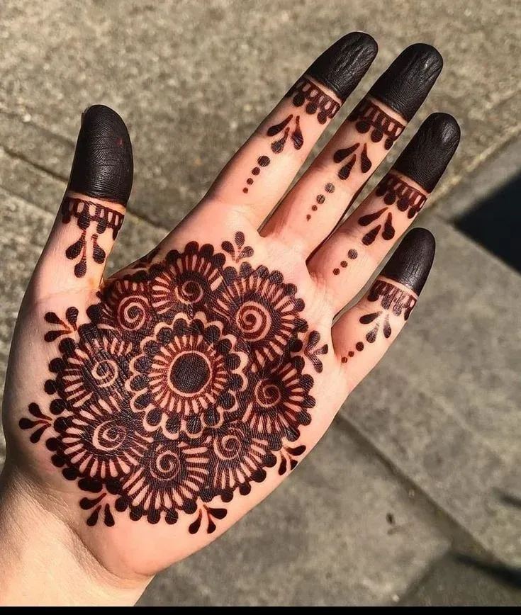 Simple Mehndi Designs for Kids idea