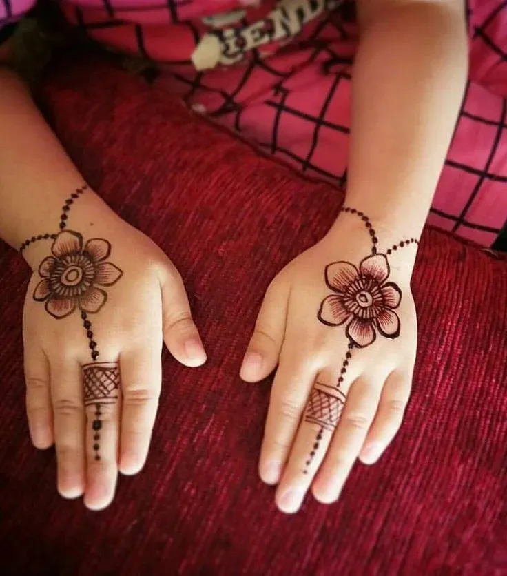 Simple Mehndi Designs for Kids idea