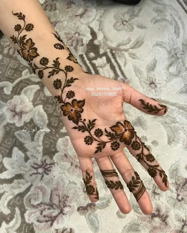 Royal Front Hand Mehndi Design idea
