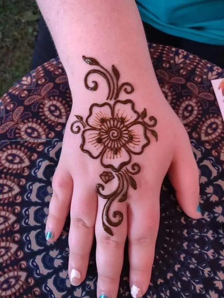 Simple Mehndi Designs for Kids idea