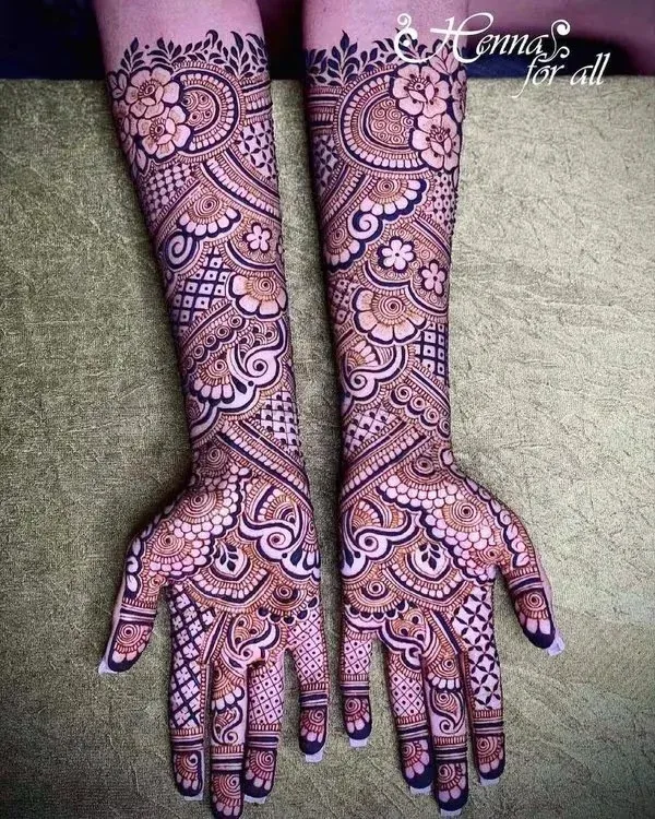 Modern Full Hand Mehndi Design idea