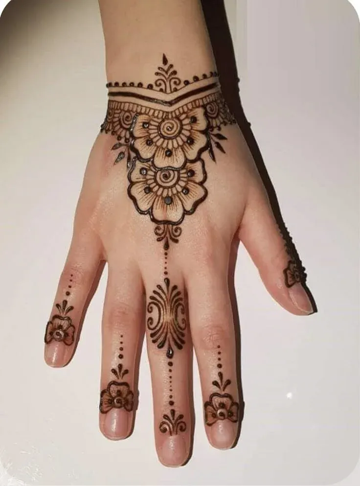 Simple Mehndi Designs for Kids idea