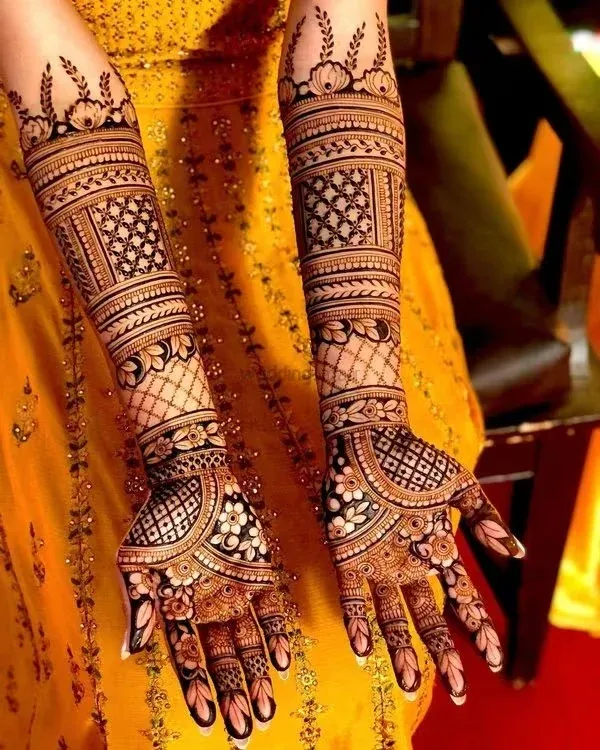 Modern Full Hand Mehndi Design idea