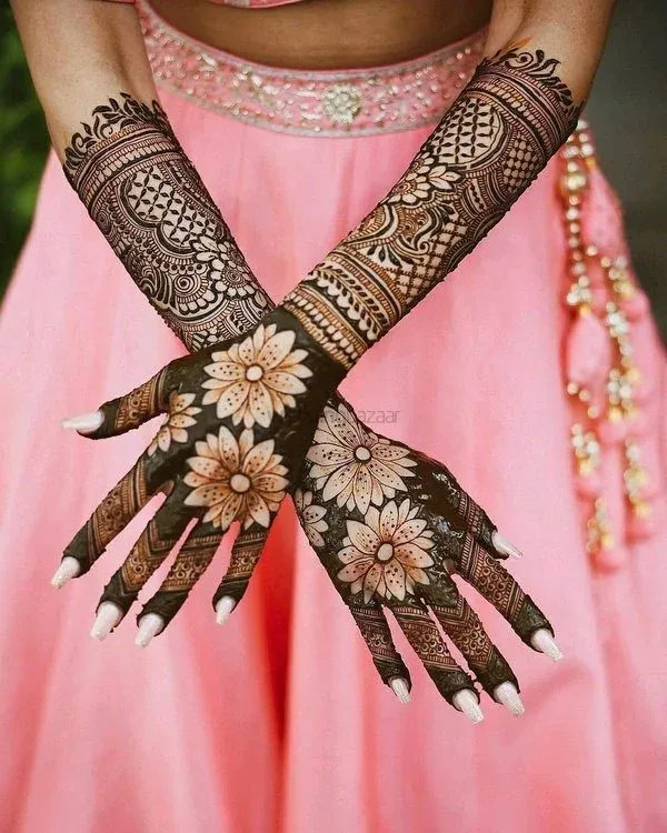 Modern Full Hand Mehndi Design idea