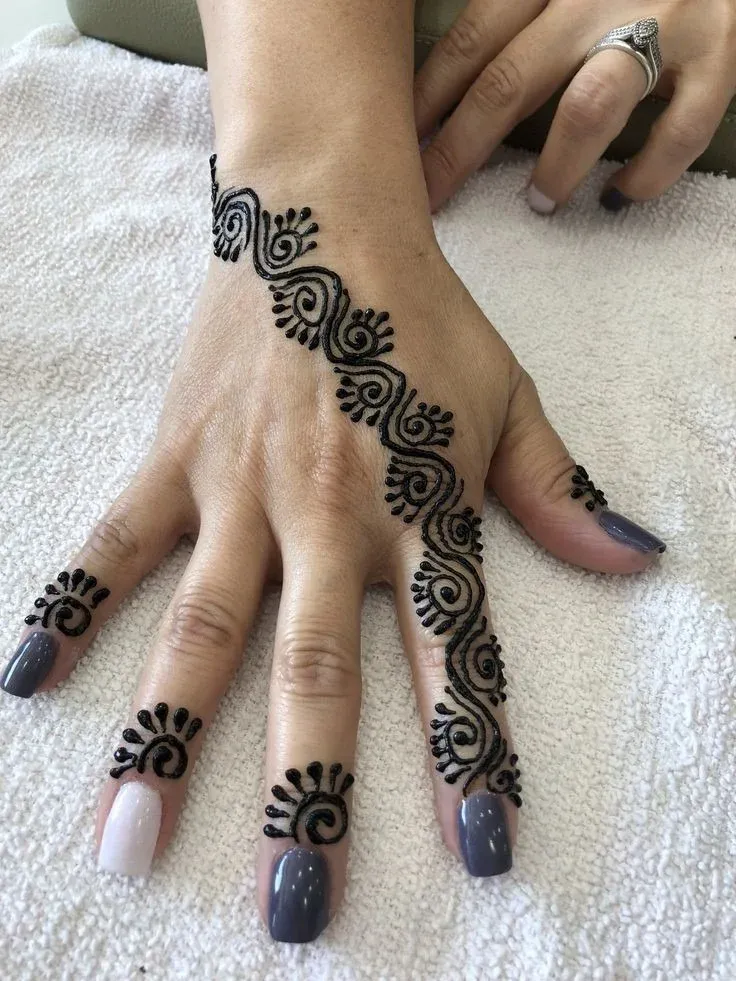 Simple Mehndi Designs for Kids idea