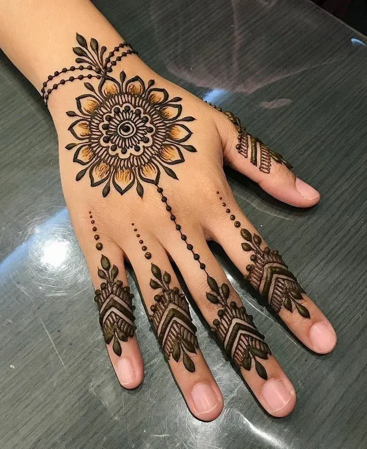 Simple Mehndi Designs for Kids idea