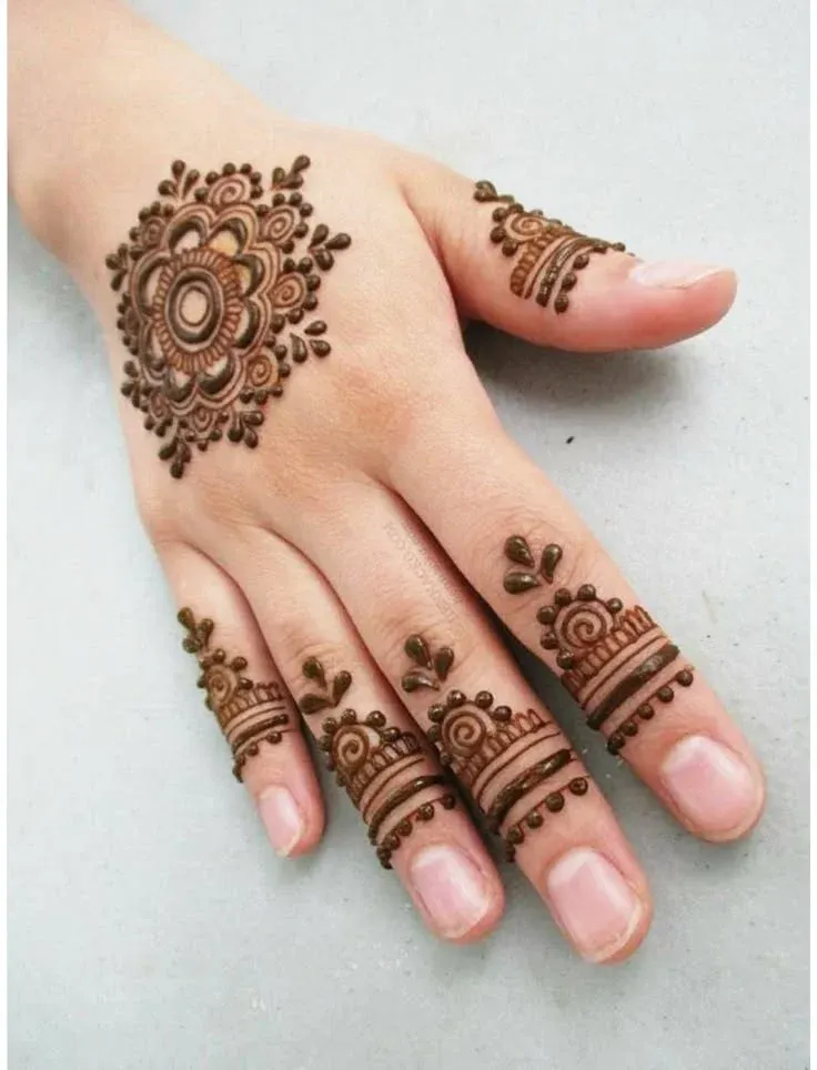 Simple Mehndi Designs for Kids idea