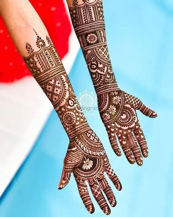 Modern Full Hand Mehndi Design idea