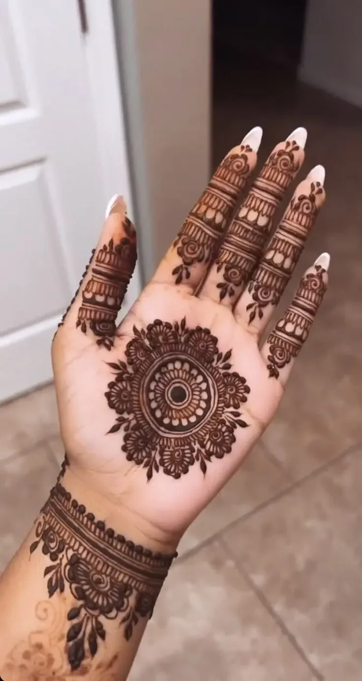 Royal Front Hand Mehndi Design idea