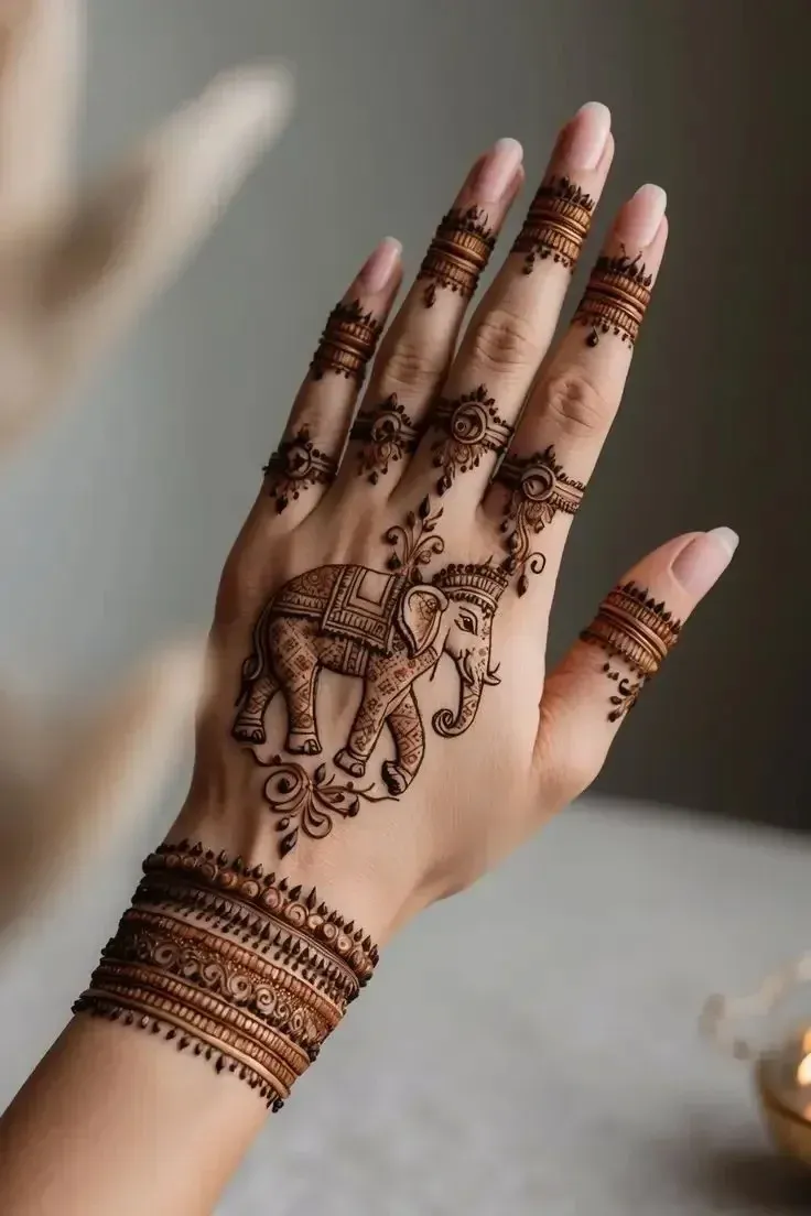 Back Hand Bharwa Mehndi Design idea