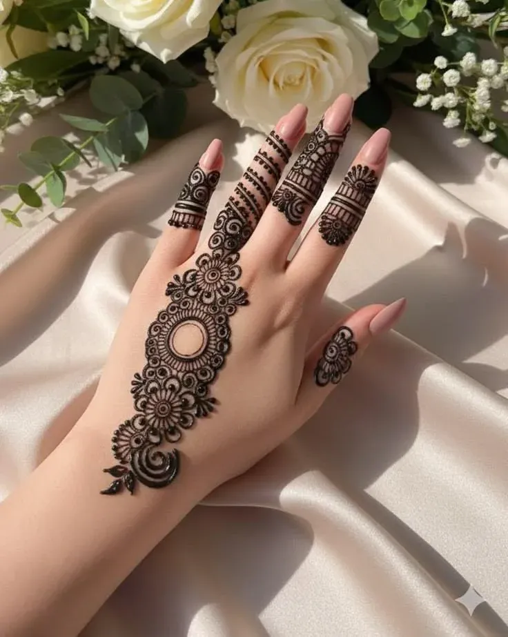 Floral Mehndi Design for Front Hand idea