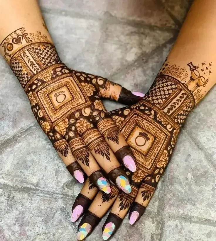 Back Hand Bharwa Mehndi Design idea