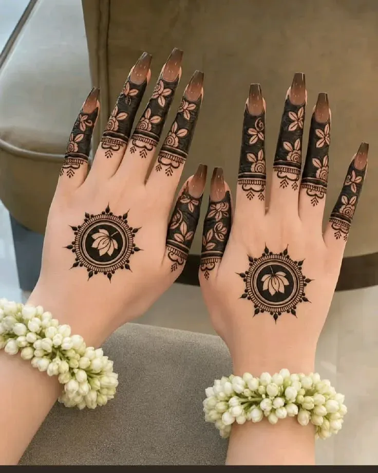 Floral Mehndi Design for Front Hand idea
