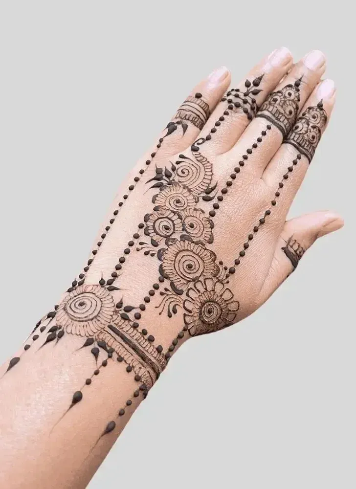 Back Hand Bharwa Mehndi Design idea