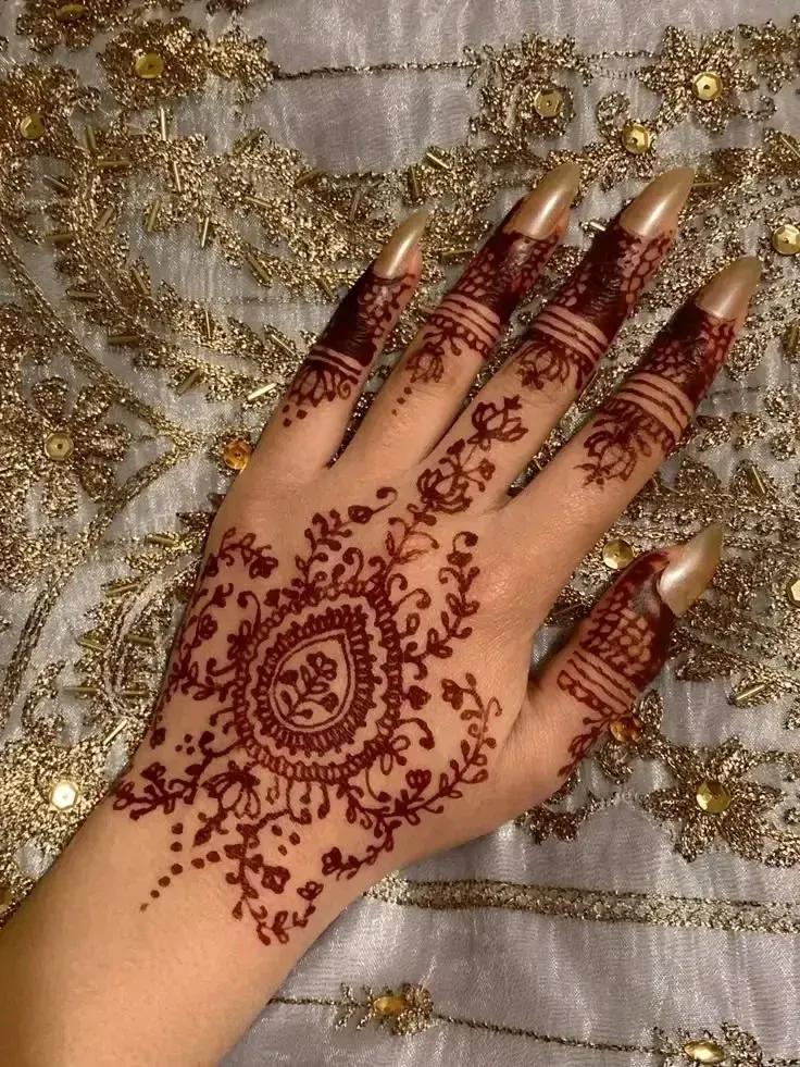 Back Hand Bharwa Mehndi Design idea