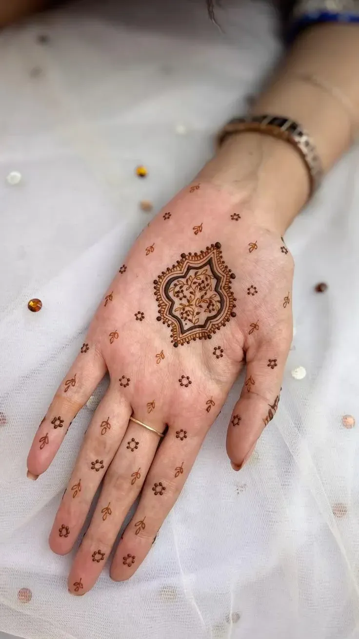 Floral Mehndi Design for Front Hand idea