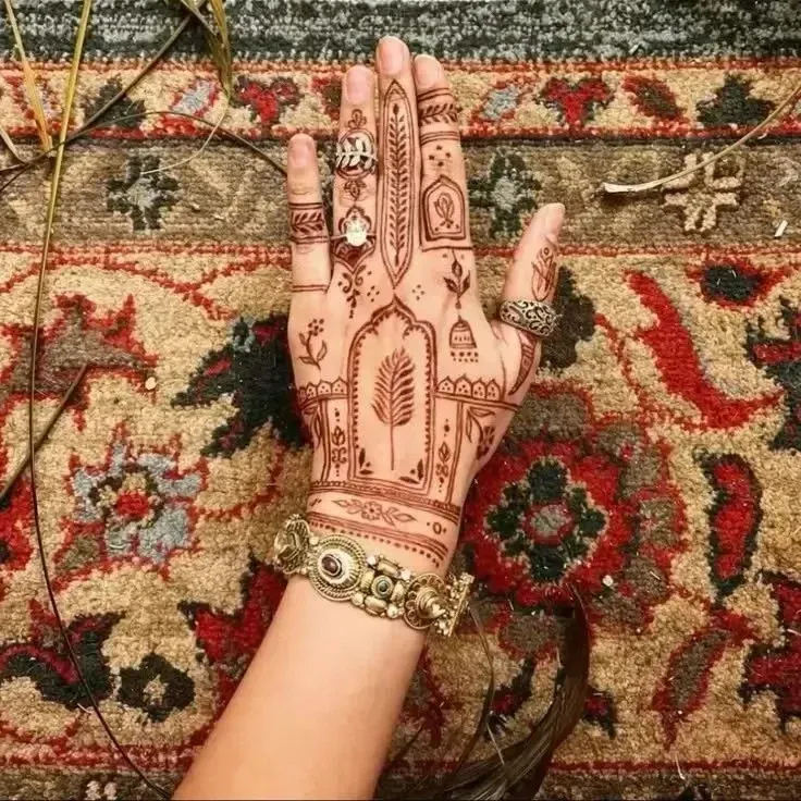 Back Hand Bharwa Mehndi Design idea