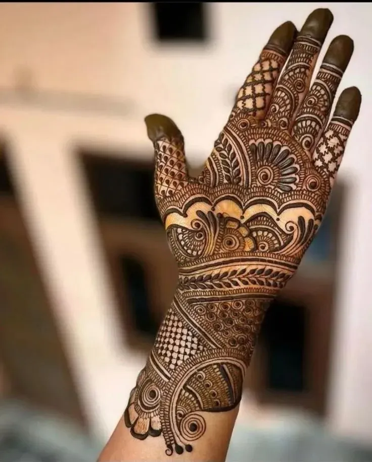 Modern Full Hand Mehndi Design idea
