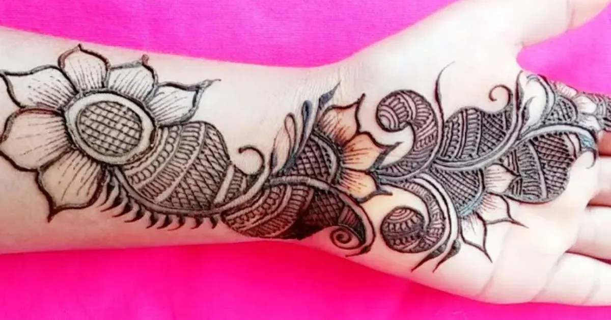 One Side Mehndi Design idea