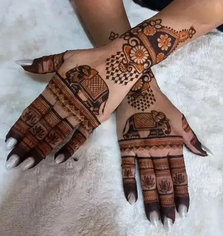 Back Hand Bharwa Mehndi Design idea